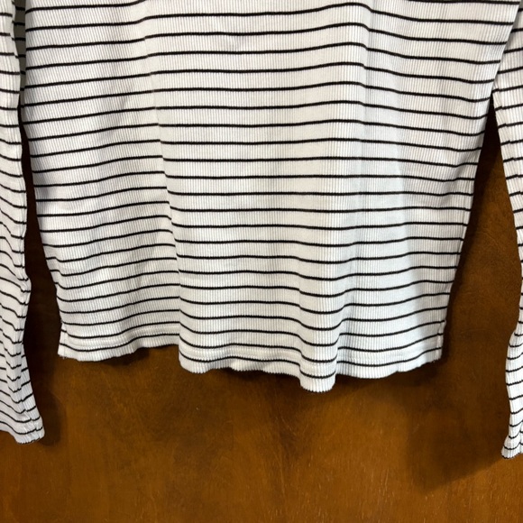 Pact Brown White Striped Ribbed Henley Long Sleeve Top T-Shirt Organic Cotton XL - Picture 10 of 13